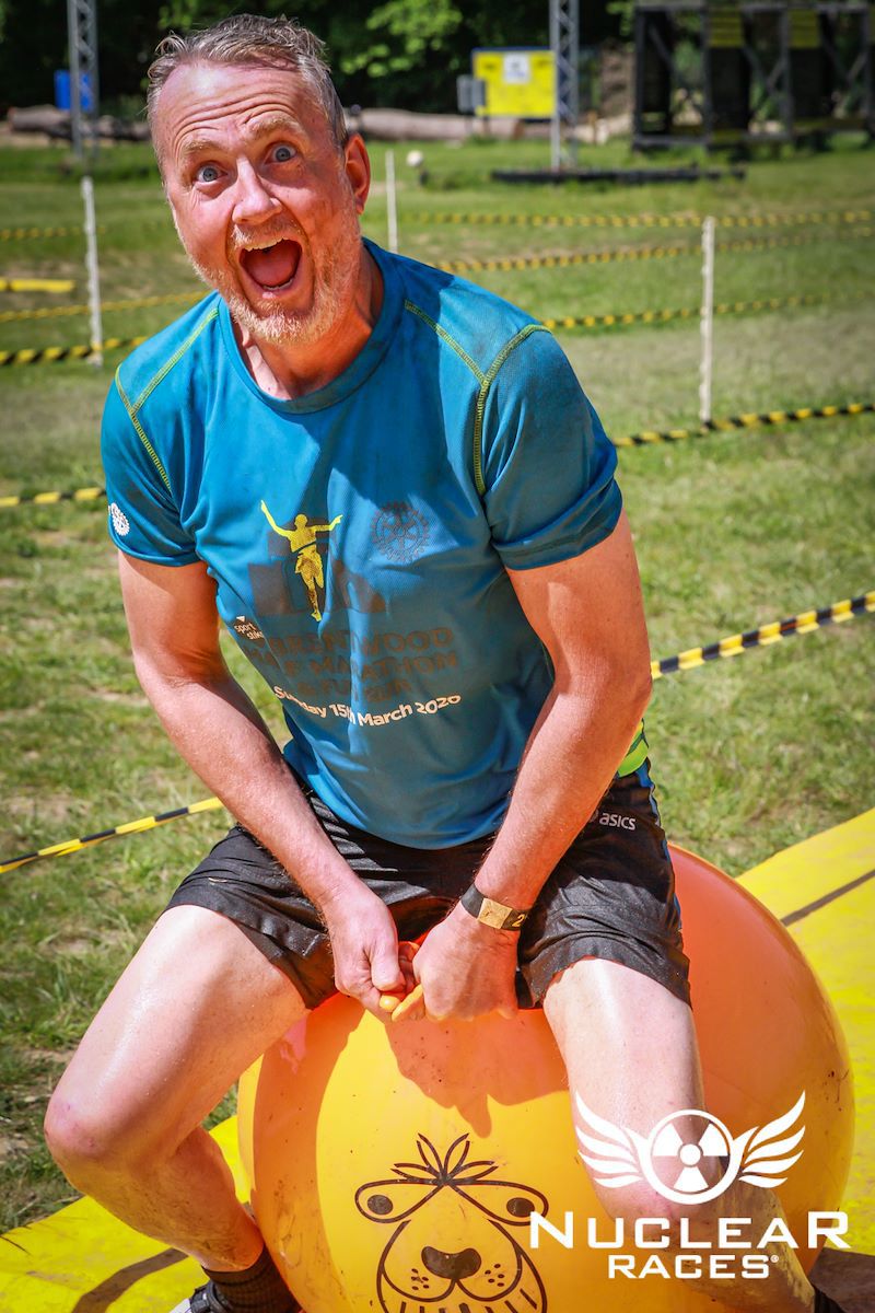 Steve on a space hopper