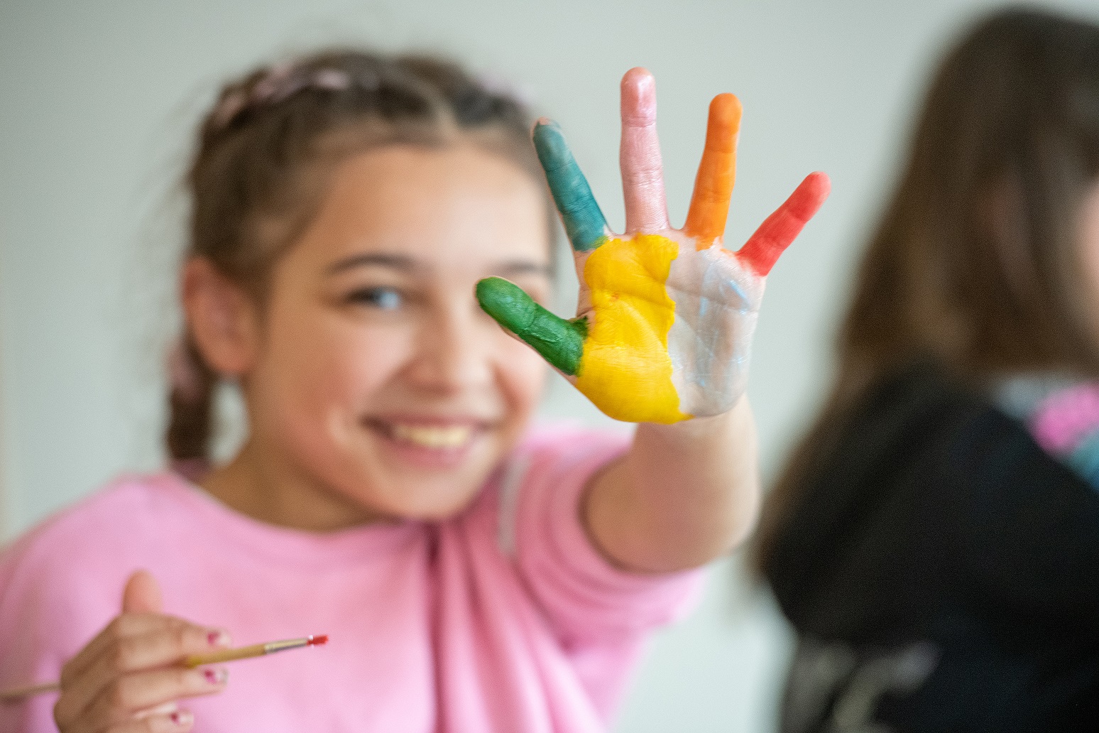 Art therapy painted hand