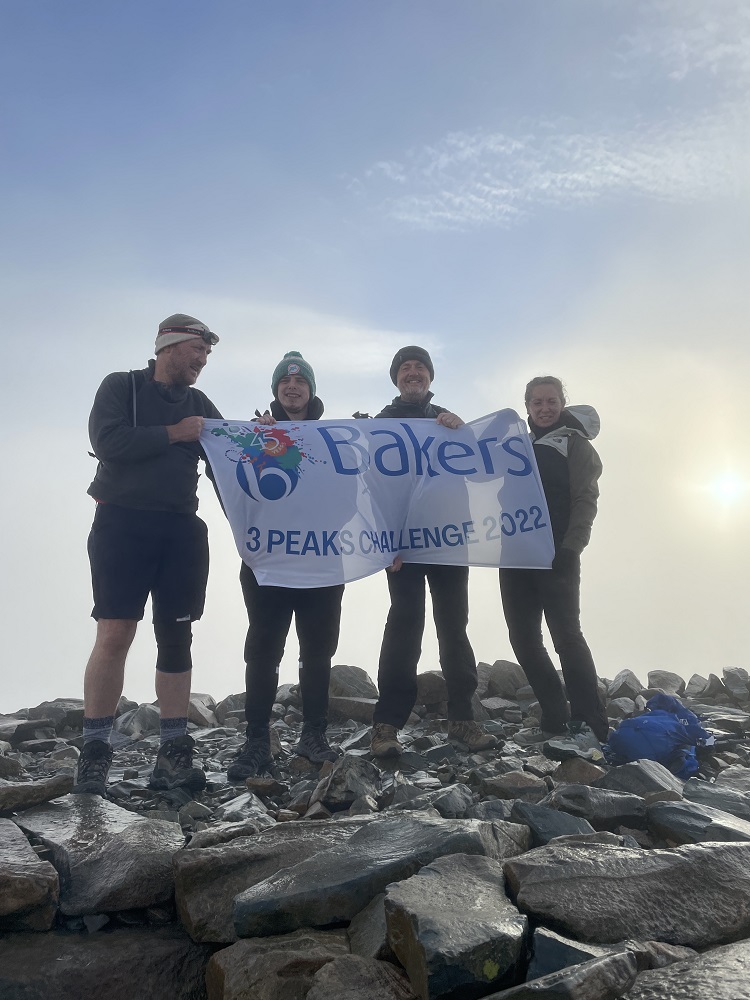 Baker Labels flag at Scafell Summit