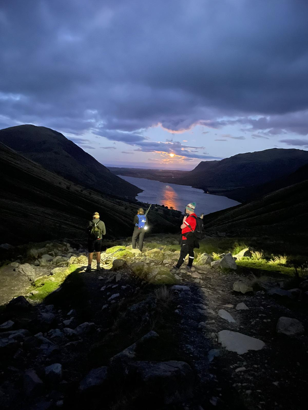 Moonlight over Waswater at Scafell Pike