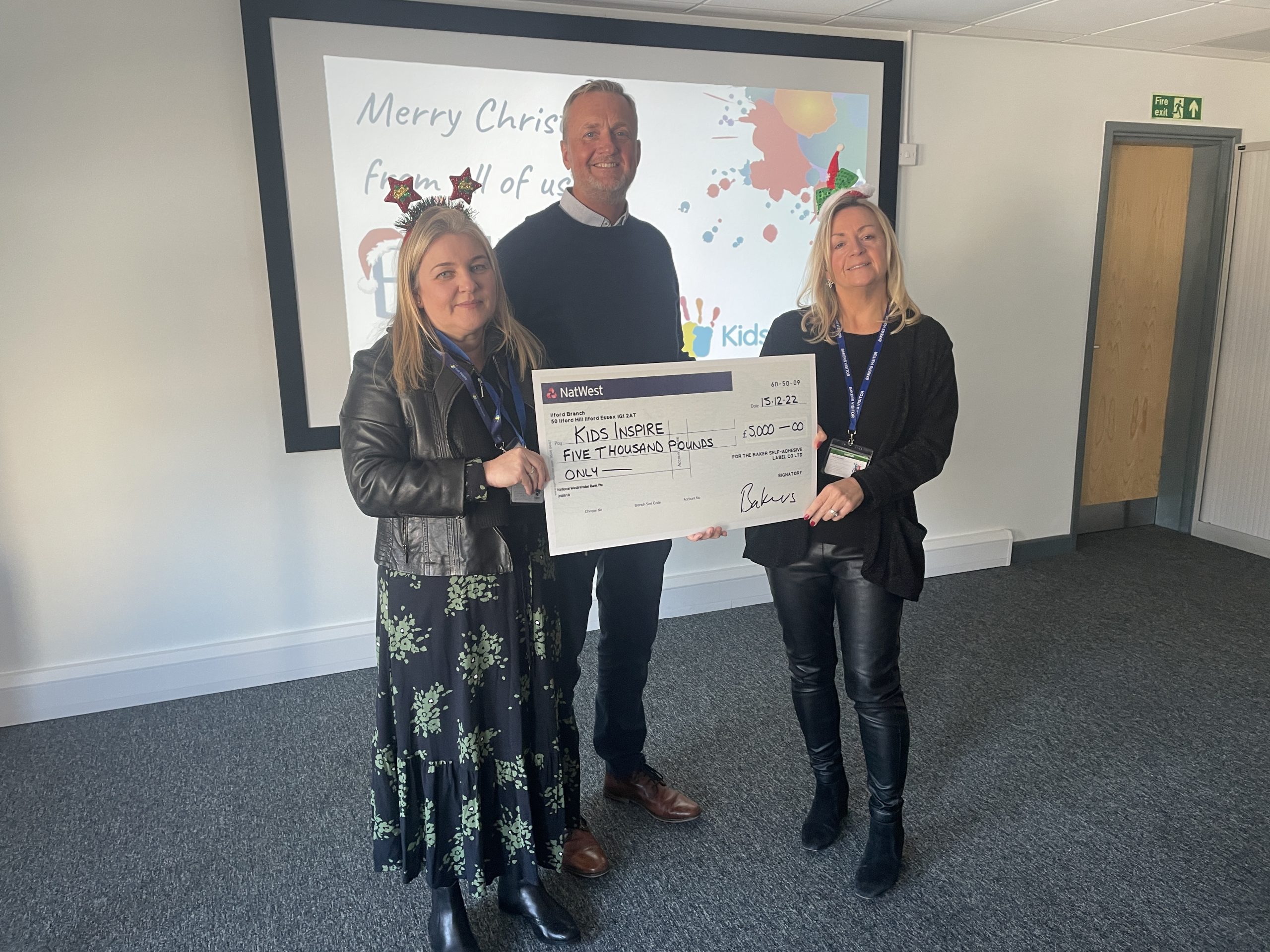 Kids Inspire charity presented with a donation cheque