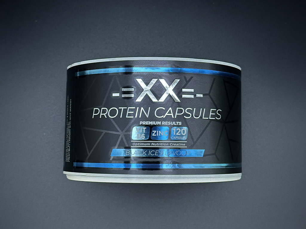 Protein supplement embellished labels